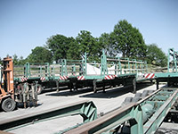 Wechselbrücken mit 3-Achs-Sattelanhänger-Fahrgestell für Fertigbetonteile